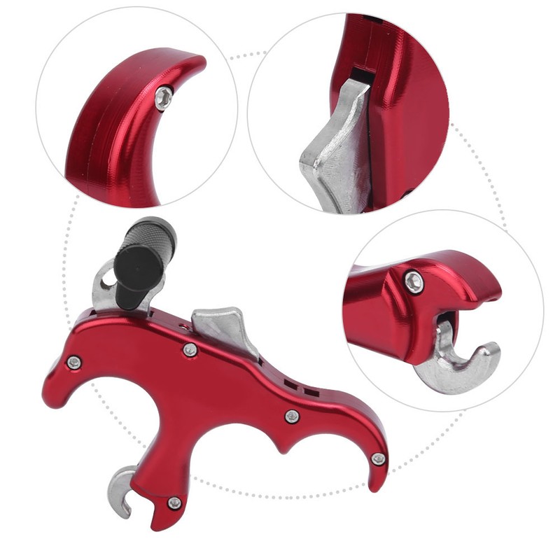 Aluminum Alloy Archery 3 Finger Compound Bow Release Grip Thumb