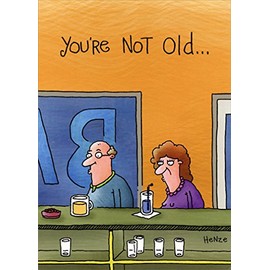 Man And Woman At Bar - Oatmeal Studios Funny Birthday Card