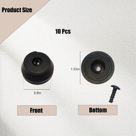 QJPT 10 Pack Walking Stick/Cane Tips Compatible with HurryCane Freedom Edition,Walking Cane Bottom Rubber feet Replacement Part with Screws