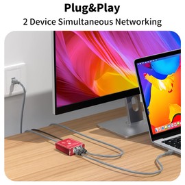 Ethernet Splitter 1 to 2 High Speed 1000Mbps, Gigabit Ethernet Splitter, LAN Splitter Dual LAN RJ45 Port Router Switch for Cat5/5e/6/7/8 Cable