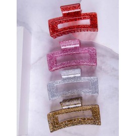 Valentines Hair Claw Clips for Wowen, Valentine’s Day Hair Clips for Thick Hair Non Slip Hair Barrette Jaw Clamps Tight Strong Hold Hair Clip for Women Valentine's Day Outfit Gift, 4Packs