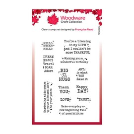 Woodware Clear Singles Postage Greetings 4 in x 6 in Stamp Set, Photopolymer, 4 x 6 in