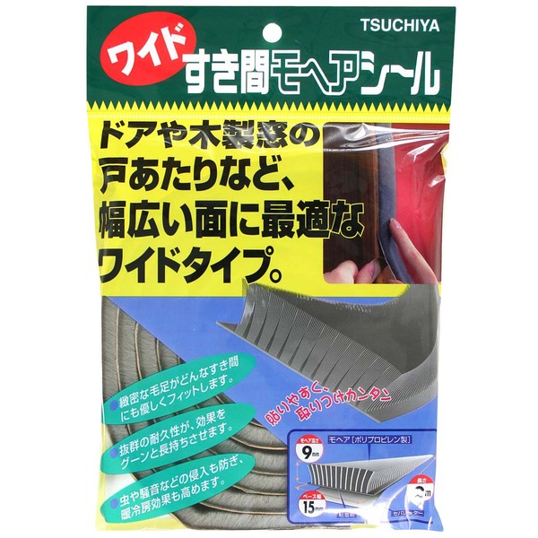 Tsuchiya No. 15090 Wide Gap Mohair Seal, Gray, Width 0.6