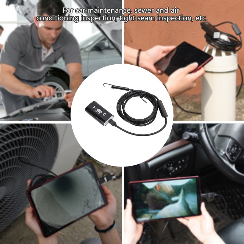 8mm Wifi Industrial Endoscope Inspection Camera 1200P HD Lens IP68