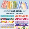 48 Rolls Washi Tape Set - 8mm Wide Decorative Masking