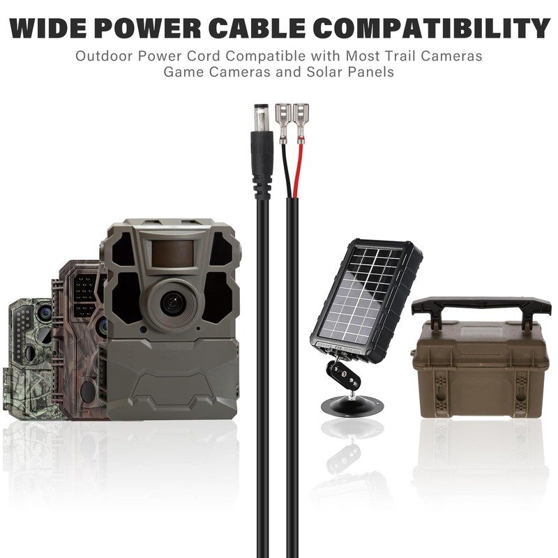 KSK 10FT Trail Camera Power Cord, 5.5x2.1mm DC External Power
