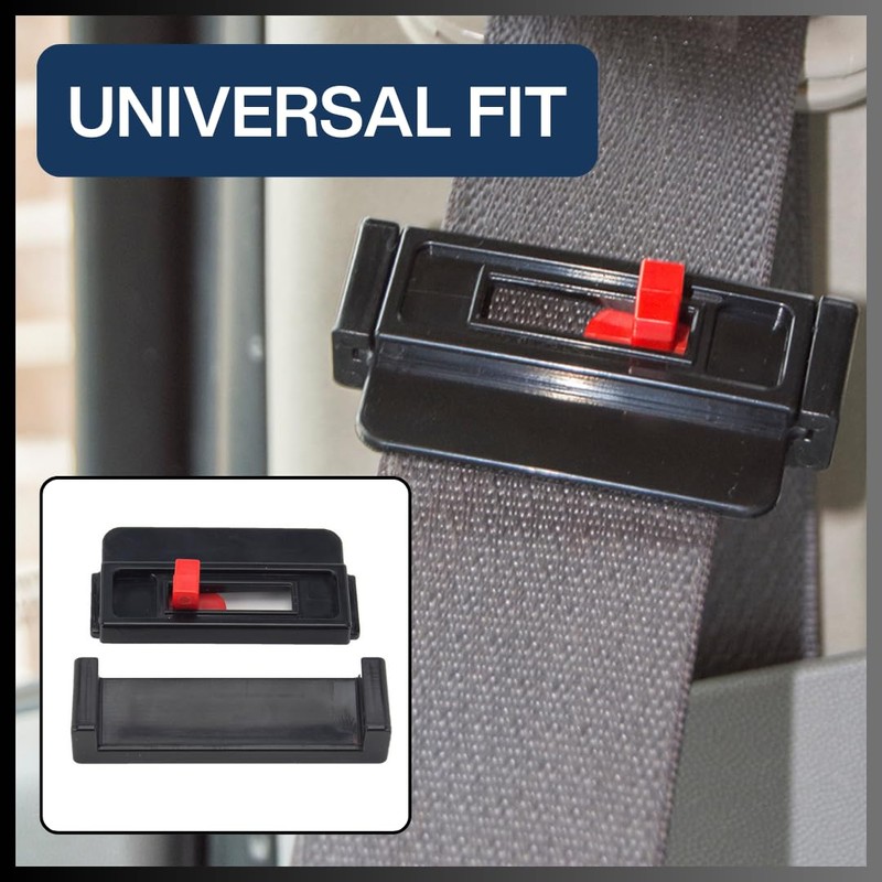 Seat Belt Tension Adjusters (6-Pack) White by Seat Belt Extender