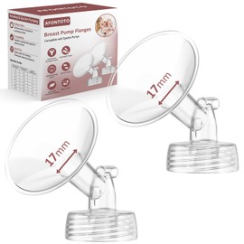 17mm Flanges Compatible with Spectra S2 S1 9 Plus Synergy Gold Breastpump, Not Original Spectra Replacement Pump Parts, Wide Mouth Flange Accessories for Elastic Nipples Work with Backflow Protector