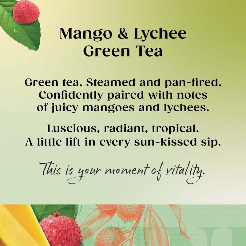 Twinings Mango and Lychee Green Tea, 80 Tea Bags (Multipack