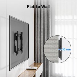 BONTEC BONTEC Low Profile TV Wall Mount Bracket for Most 17-45 inch LED/LCD/OLED Plasma Flat Screen TVs, Ultra Slim Tilt Wall Mount up to 30kg, Max VESA 200x200mm, Bubble Level and Cable Ties Included