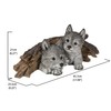 Hi-Line Gift Grey Wolf Cubs Hiding Under Log Statue