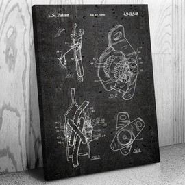 Climbing Belay Patent Canvas Print (9x12) Man Cave Decor, Gym Wall Art, Rock Climbing Gifts, Gifts For Men, Gifts For Her, Garage Decor