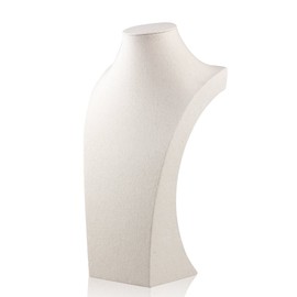 Oirlv Linen Necklace Display Bust 3D Necklace Organizer Jewelry Display Holder (H-15.28inches)