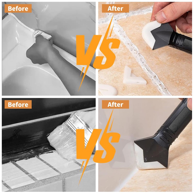 23-Piece Caulking Tool Kit – 3-in-1 Silicone Caulk Remover, Grout