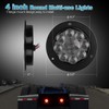 Partsam 2Pcs 4 Inch Round Red LED Trailer Tail Lights