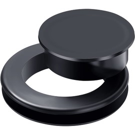 Jetec 2 Inch Patio Table Umbrella Hole Ring with Cap Set Silicone Transparent Umbrella Thicker Hole Ring Plug and Cap Set for Outdoor Patio Garden Beach Table Umbrella Plug (Black,1 Set)