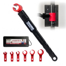 TOLCHENO 6 in 1 Door Hinge Adjustment Tool, Hinge Gap Adjusting Wrench for Residential, Cabinet Doors, High Carbon Steel,Multi-Size Wrench with Ergonomic Handle, Fits 0.39-0.98inch Hinges