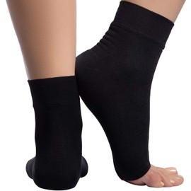 Ankle Compression Sleeve - 20-30mmhg Open Toe Сompression Socks for Swelling, Plantar Fasciitis, Sprain, Neuropathy - Nano Brace for Women and Men