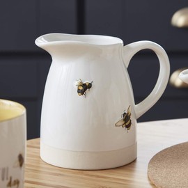 Cooksmart British Designed 1 Pint Milk Jug | Ceramic Milk Jug for All Type of Kitchens | Traditional Ceramic Jug for Milk or Cream - Bumble Bees