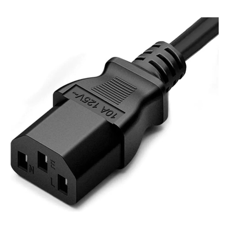 Cable Trifásico Alimentación Interlock Computad Pc Cpu 1.5m Negro