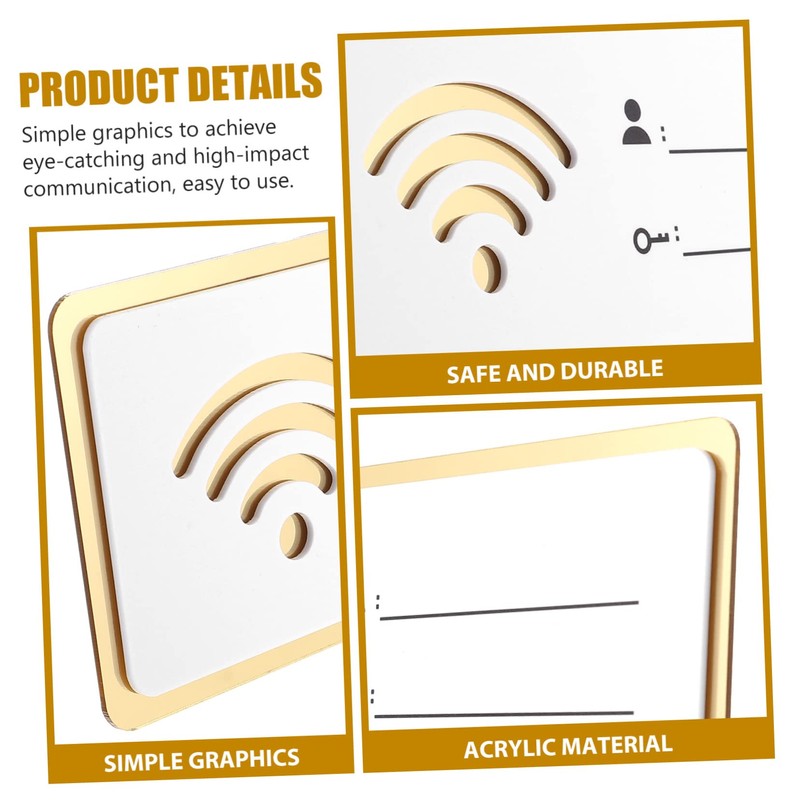 OHPHCALL 2pcs Portable WiFi Board Sign Guest Room Essentials WiFi