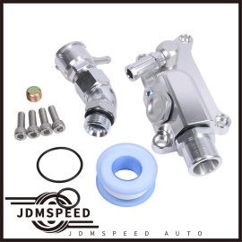 JDMSPEED AUTO Coolant Housing W/ Straight Elbow Hose Fitting Upper For K Series K20Z3 K24