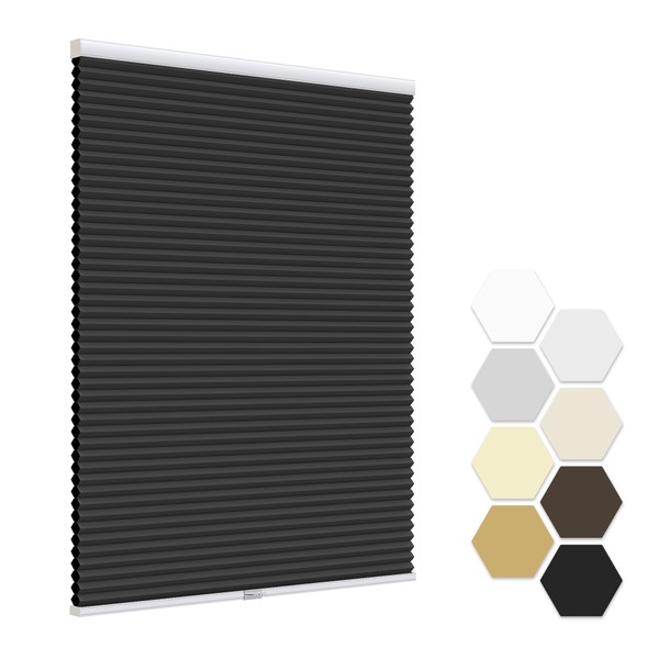 LazBlinds No Tools No Drill Cordless Cellular Shades, Blackout Honeycomb