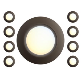 JULLISON 8 Packs 6 Inch LED Low Profile Screw in & Surface Mount Disk Light, Oil Rubbed Bronze, 5CCT Field Selectable, Round, 15W, 1000 Lumens, CRI80, Driverless, Dimmable, ETL & Wet Listed