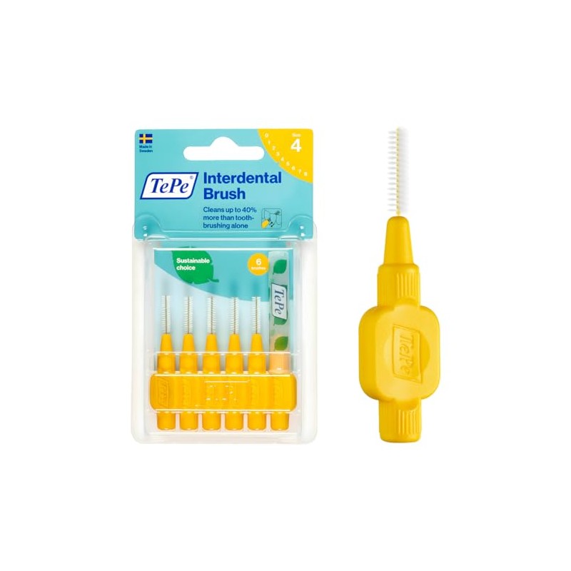 TePe Interdental Brush 0.7mm Yellow 6 Pack