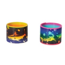 WARM FUZZY Toys Shark Magic Spring - Plastic Coil Fidget Toy - Novelty Plastic Spring Toy - Kids Toy for Girls & Boys - Prizes for Goodie Bags, Prize Box Animal Party Favors & PTA Carnival