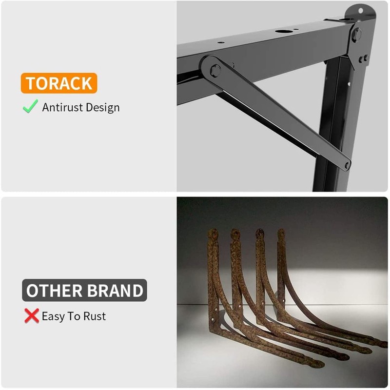 TORACK 24" Folding Shelf Brackets Heavy Duty Shelf Bracket Wall