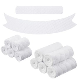 Wesnoy Cotton Tummy Liners and Bra Liners Set for Sweat Rash Skin Folds Plus Size Women Sweating Supplies(White,M,10 Pack)