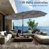 PHI VILLA 13ft Large Patio Umbrella with Solar Lights, Double-Sided