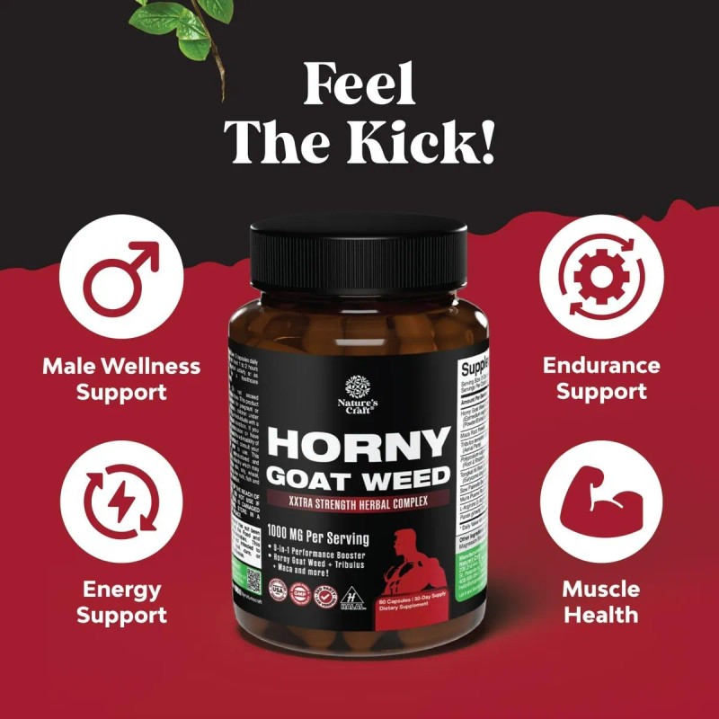 Ayuda Aumentar El Flujo Sanguneo Horny Goat Weed 60 Cps