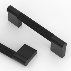 Asidrama 10 Pack 3 Inch(76mm) Matte Black Knurled Kitchen Cabinet Handles, Cabinet Pulls Kitchen Cabinet Hardware for Cupboard Drawer Pulls