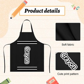 Mepase Crayon Costume Apron and Funny Gnome Cone Has for School Costume Colorful Crayon Outfit for Teacher Fancy Dress(Black)