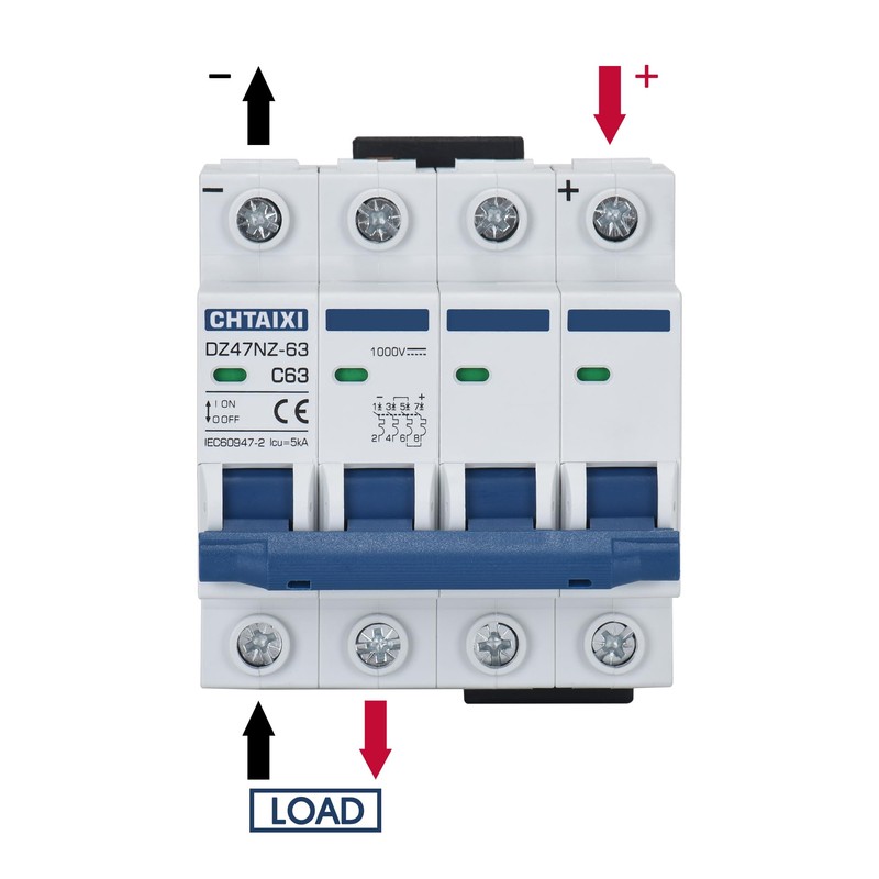 CHTAIXI DC Miniature Circuit Breaker, 4 Pole 1000V 20 Amp