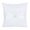 MAGICLULU Double Heart Ring Pillow 18x18cm Satin Ribbon Bridal Wedding
