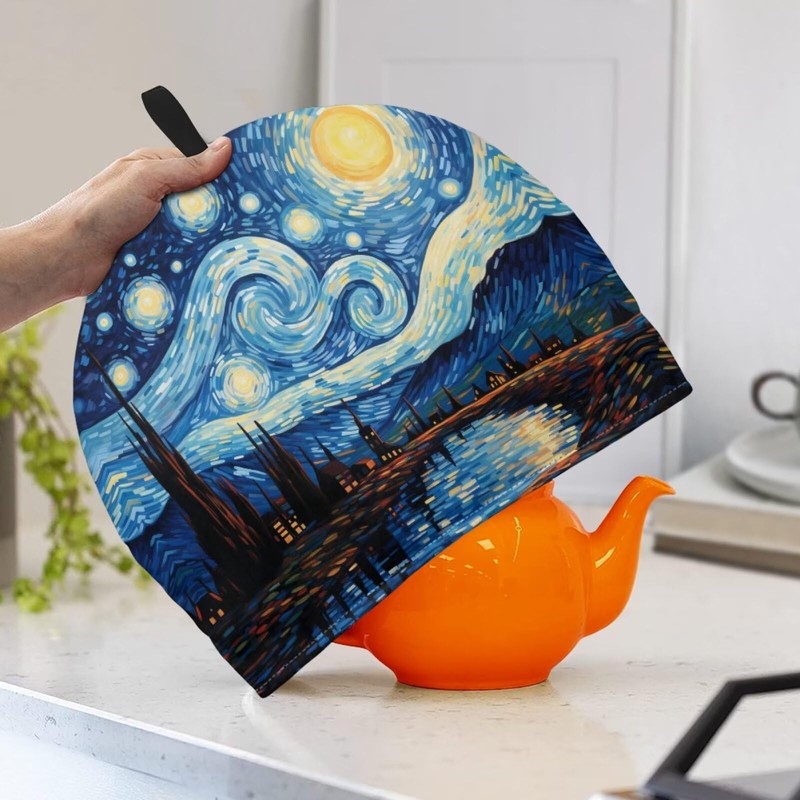 Generic Hudotybom Starry Night Tea Cozy for Teapot Insulated Large