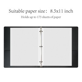 Hiwhy 3 Ring Binder 1 Inch Round Rings Durable Binder with Linen Cover Holds 8.5 x 11 inch Paper for School Office and Home