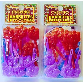 Calypso Hair Barrettes, Roses, Multiple Colors