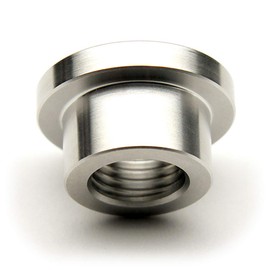 1/4" NPT Stainless Steel 304 Female Threaded Stepped Weld Bung Mounting Fitting (OD 0.7") with Top Head (OD 1.0")