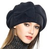 VECRY Lady French Beret 100% Wool Beret Floral Dress Beanie
