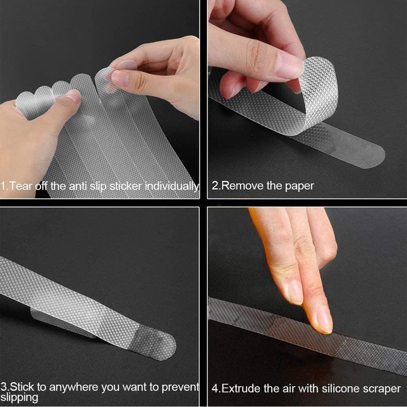 12pcs Anti Slip Bath Tapes Grip Non Slip Shower Strips