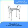 Medline Backless Shower Chair with Arms - 350 lb. capacity,