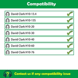 ACCOUTA Earpads Cushion Compatible with David Clark H10-13.4 H10-13S H10-20 H10-30 H10-40 H10-60 H10-76 Headsets Ear pads replacement with Softer Protein Leather and Memory Foam