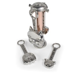 Good Dog American Handmade 5-Piece Pewter Measuring Spoon Set with Stand by Roosfoos