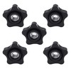 Wulankd 5 Pack Black 5/16"-18 Female Threaded 5 Star Shaped