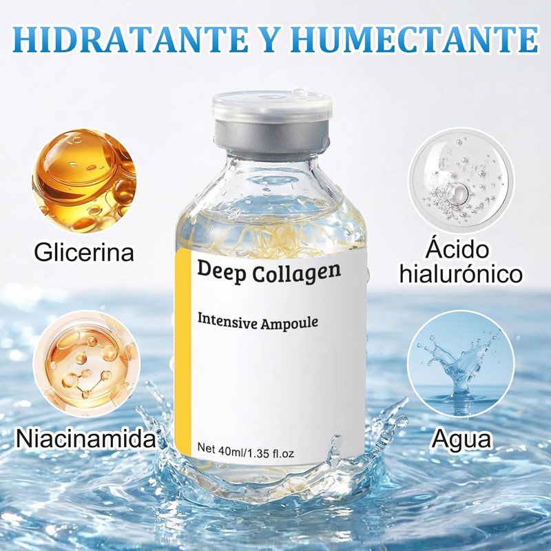 2PCS Deep Collagen,Sérum Facial Colágeno y Péptidos,Peptidos Faciales,40ml