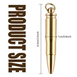 1PCS Lexziuo Brass Mini Pen - Handmade Solid Brass Ballpoint Pen with Gold Classic Design, Smooth Writing & Keychain Attachment